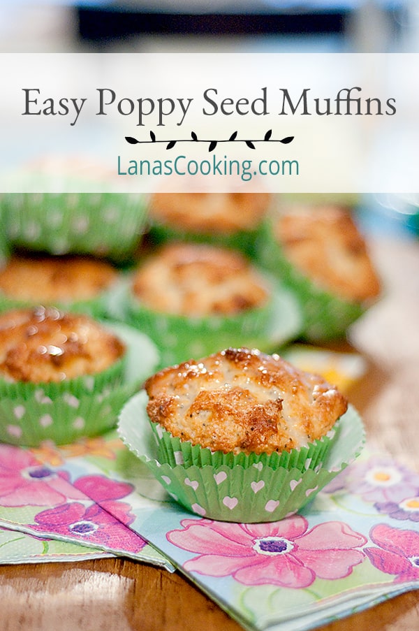 Easy Poppy Seed Muffins - use a convenient packaged baking mix to shorten your prep time for these delicious poppy seed muffins. https://www.lanascooking.com/easy-poppy-seed-muffins/