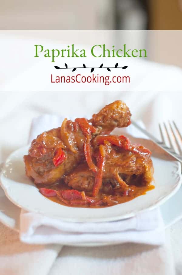 Paprika chicken - smothered or etouffeed chicken with peppers, onions, and fennel. Cooked low and slow for a rich, luscious dish. https://www.lanascooking.com/paprika-chicken