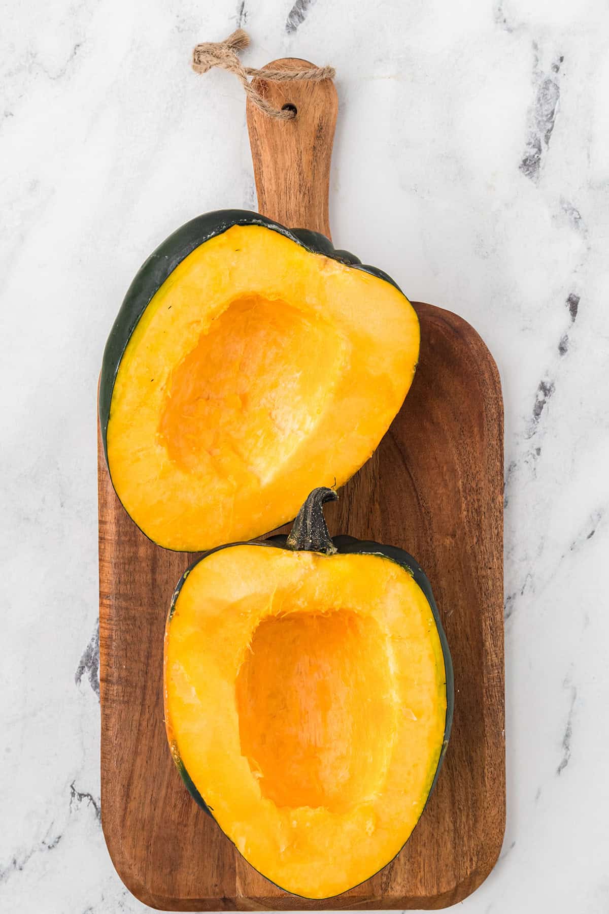 Squash after removing the interior seeds.