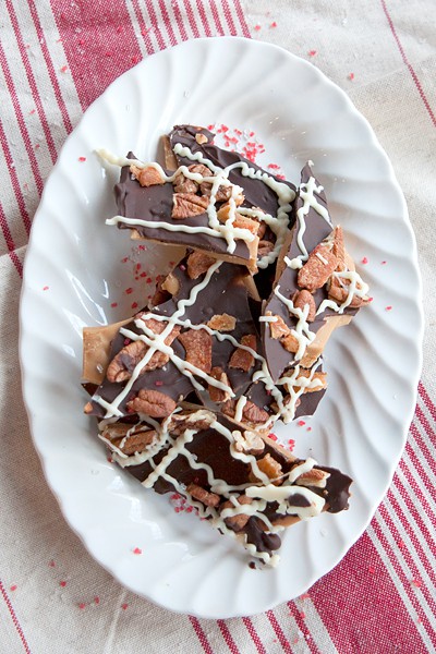 Bacon and Pecan Topped Toffee
