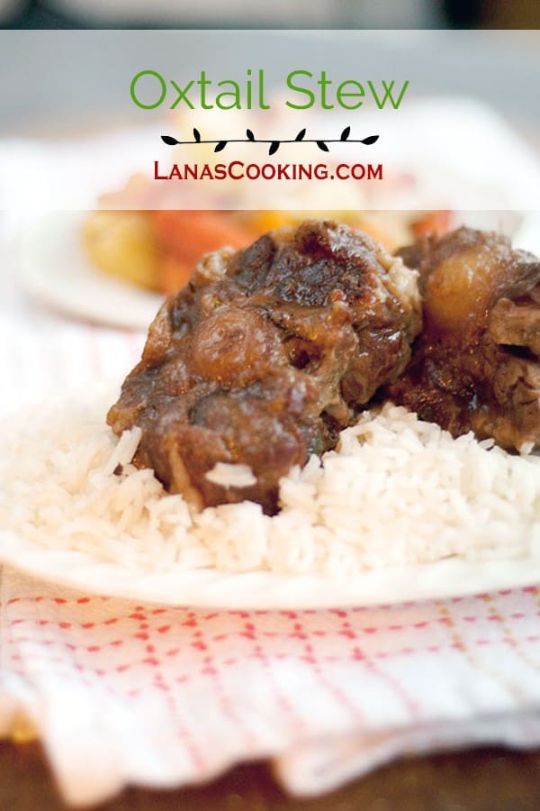 This Oxtail Stew is slow cooked with carrots, onions, and spices and served over hot, fluffy rice. https://www.lanascooking.com/oxtail-stew