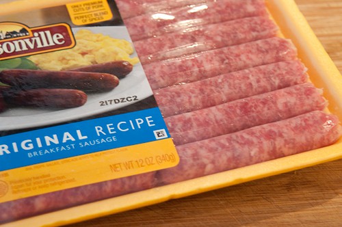 Package of sausages.