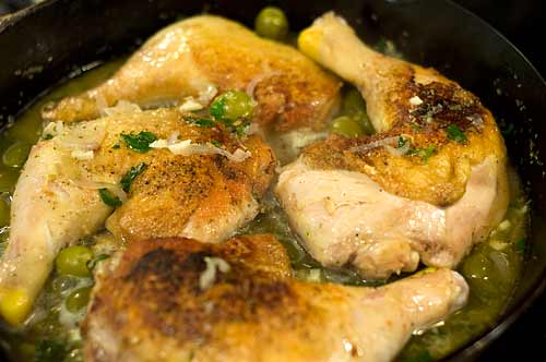 Return chicken to pan for Lemon Olive Chicken