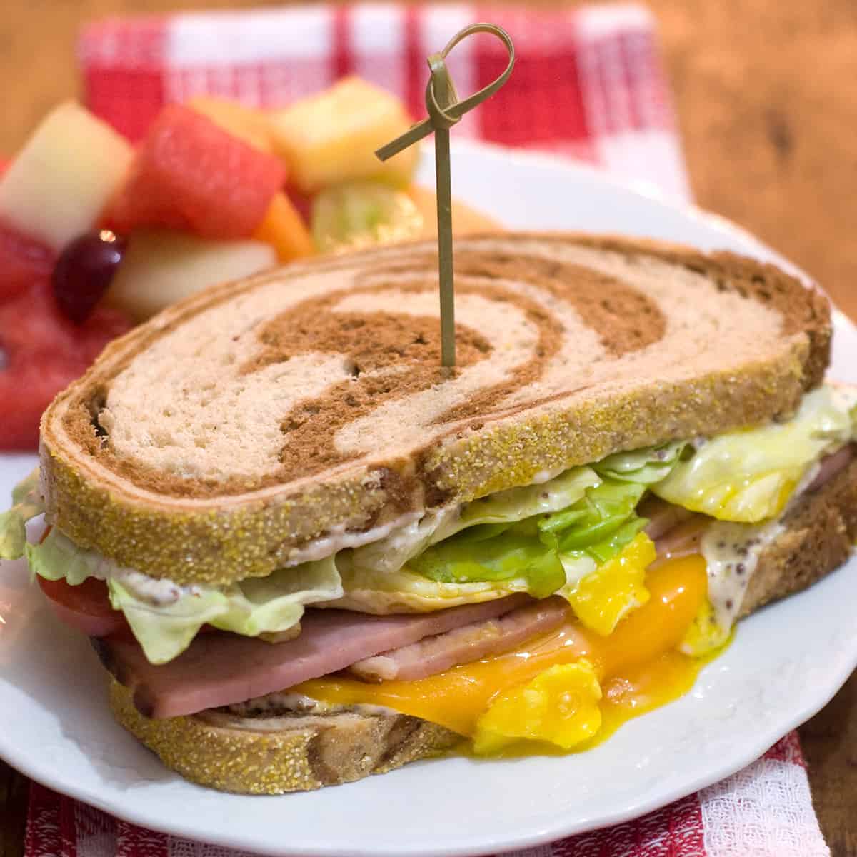 Ham and Egg Breakfast Sandwich