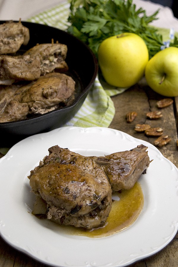 Apple Pecan Stuffed Pork Chops  https://www.lanascooking.com/apple-pecan-stuffed-pork-chops