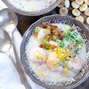This Shrimp and Corn Chowder is very quick to make, delicious, and satisfying. Try it the next time you need a bit of comfort food. https://www.lanascooking.com/shrimp-and-corn-chowder/