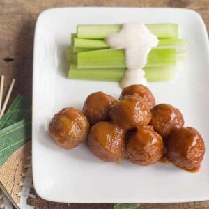 Meatballs with Dijon-Whiskey Sauce - cocktail meatballs in a sauce with Dijon mustard and Tennessee whiskey. Great game day food! https://www.lanascooking.com/meatballs-dijon-whiskey-sauce/