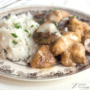 A serving of the recipe on a dinner plate.