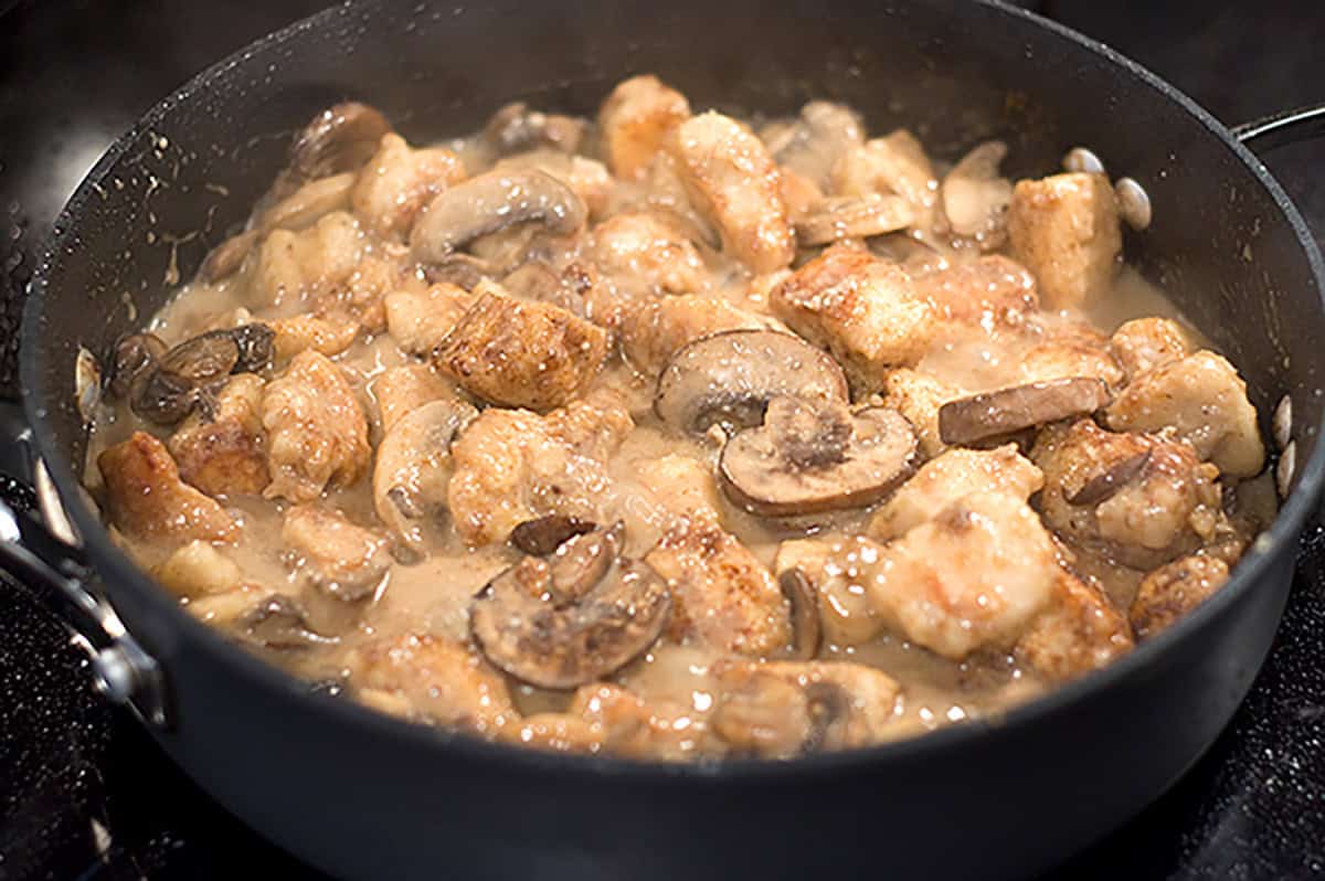 Finished recipe in the skillet.