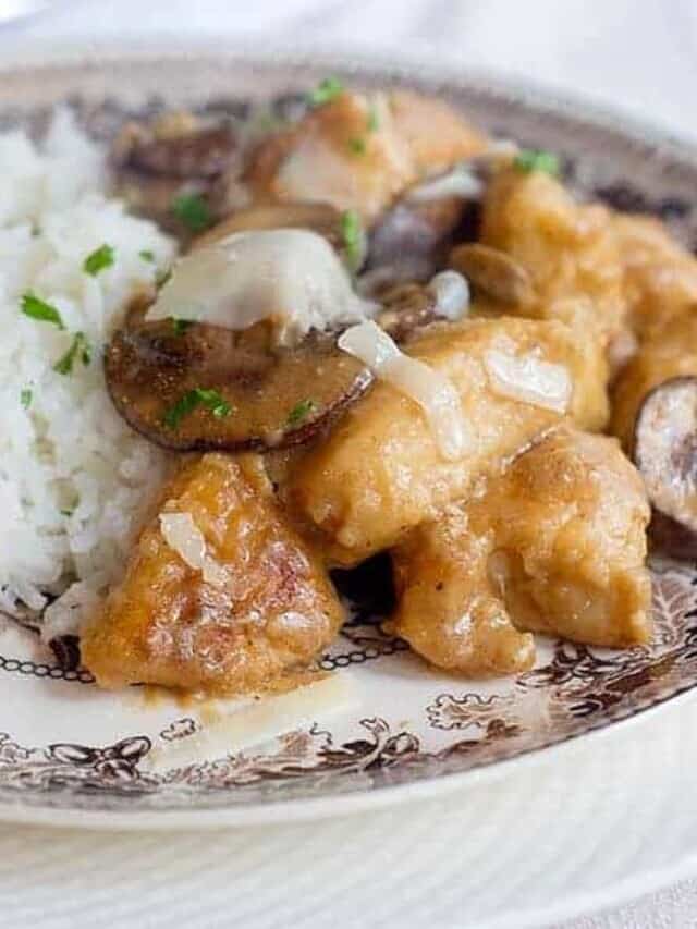Chicken with Mushrooms in White Wine Sauce Story
