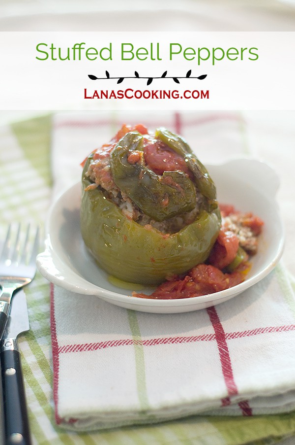 Good old Stuffed Bell Peppers - a classic stuffed with a beef and rice mixture topped with tomato sauce. https://www.lanascooking.com/stuffed-bell-peppers