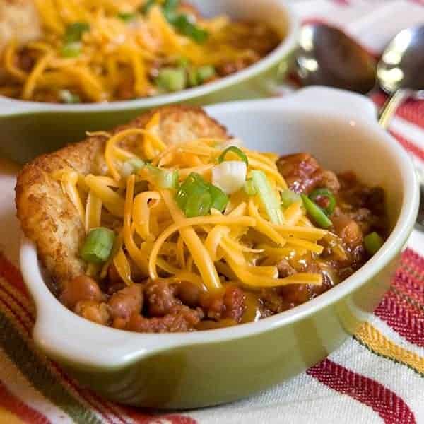 Use leftovers to make this great game day snack - Chili Cheese Browns. https://www.lanascooking.com/chili-cheese-browns