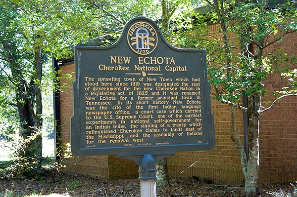Historical Marker at New Echota Cherokee Capital in North Georgia  https://www.lanascooking.com/new-echota-cherokee-capital/