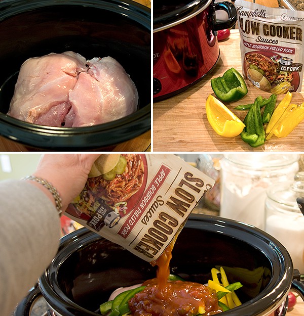 Apple Bourbon Barbecue Turkey Sliders using Campbell's Slow Cooker Sauces