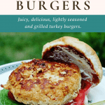 Finished turkey burger on a dinner plate.