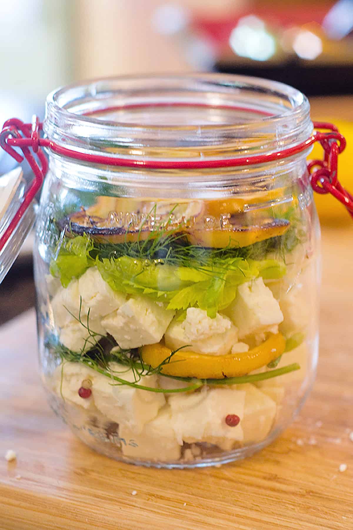 All ingredients layered in a jar.
