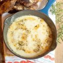 Melty, creamy Fontina cheese with olive oil, thyme, and rosemary. https://www.lanascooking.com/baked-fontina-with-herbs