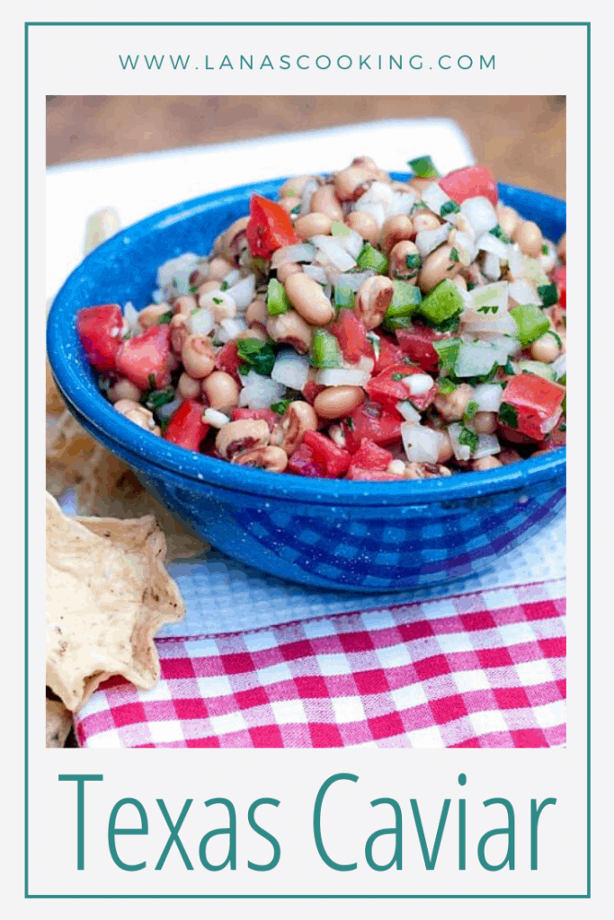 Texas Caviar combines black-eyed peas, tomatoes, peppers, onions, and cilantro for a light yet substantial summer dip or salad. Serve with tortilla chips. https://www.lanascooking.com/texas-caviar/
