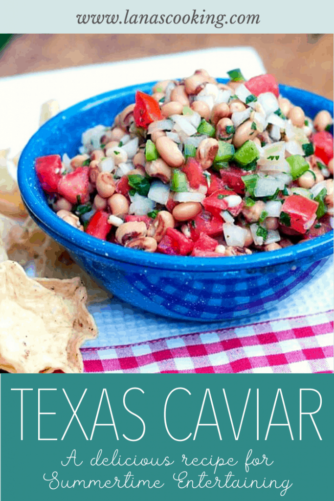 Texas Caviar combines black-eyed peas, tomatoes, peppers, onions, and cilantro for a light yet substantial summer dip or salad. Serve with tortilla chips. https://www.lanascooking.com/texas-caviar/