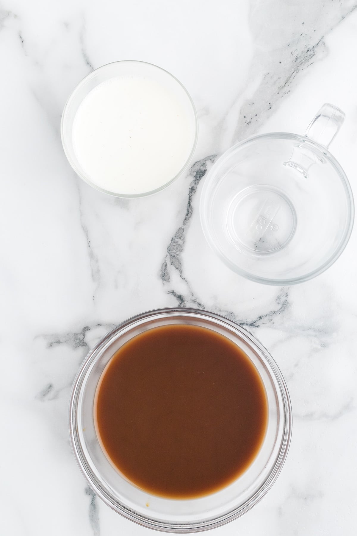 After whisking in hot water.