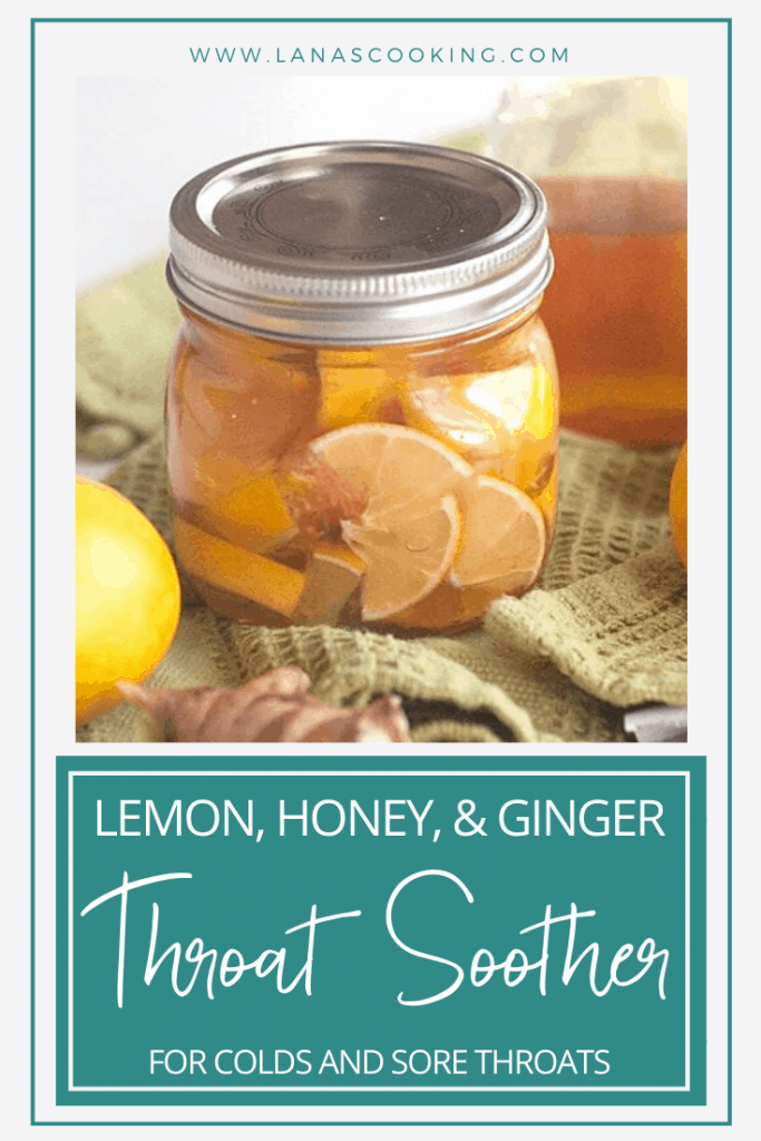 This Lemon, Honey, and Ginger combination is an old-fashioned homemade soother for colds and sore throats. Use it alone or in a cup of warm tea. https://www.lanascooking.com/lemon-honey-and-ginger-soother-for-colds-and-sore-throats/