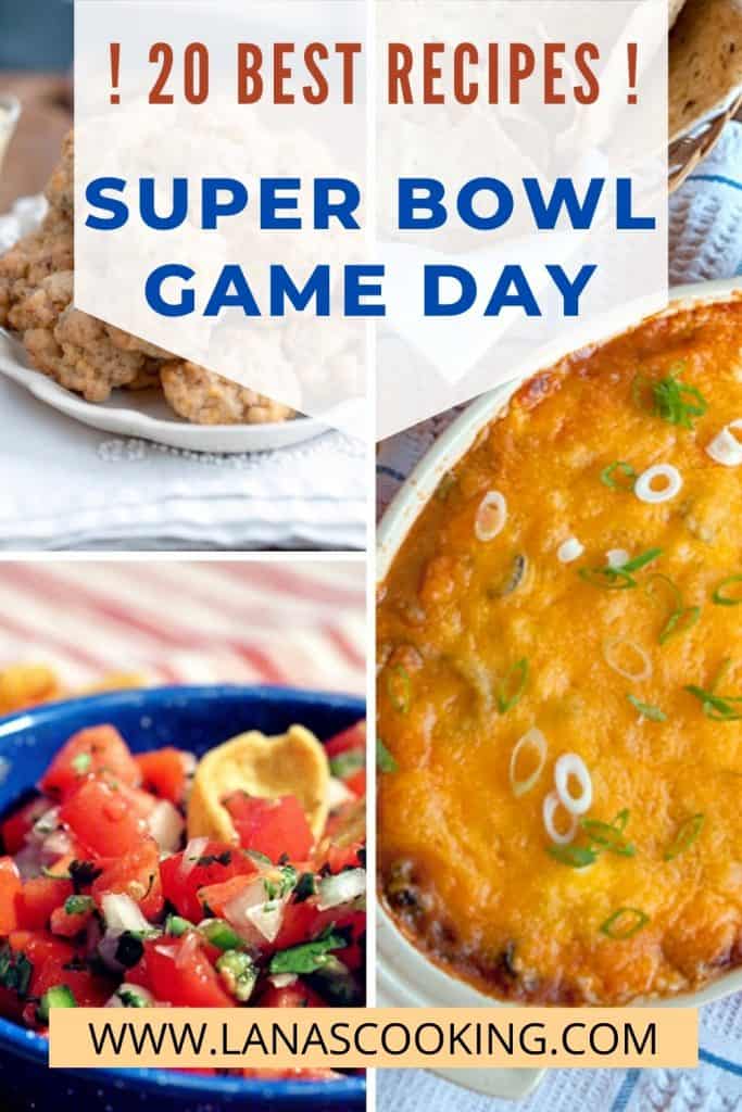 Collage of photo from super bowl recipes