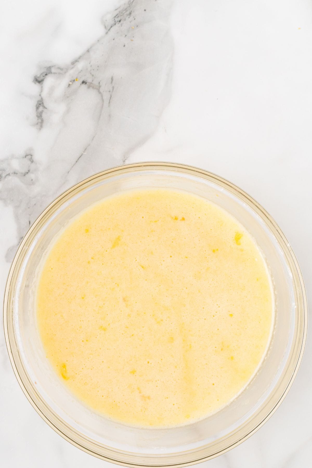 Filling ingredients after blending together.