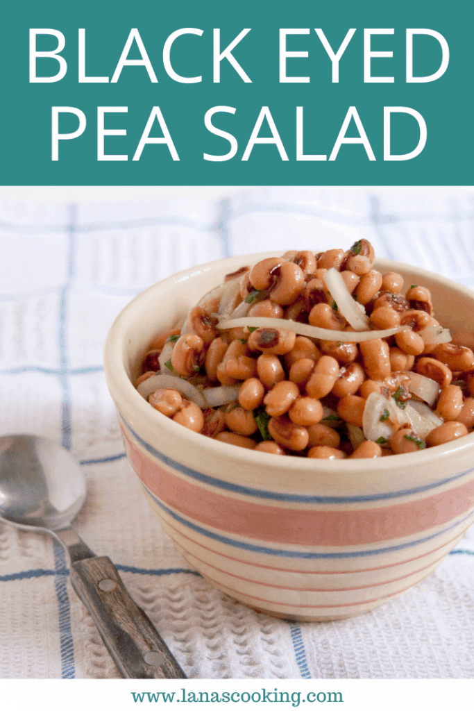 This Black Eyed Pea Salad combines canned peas with sliced onions in a sweet, tangy marinade. Great all-year round side dish. https://www.lanascooking.com/black-eyed-pea-salad/