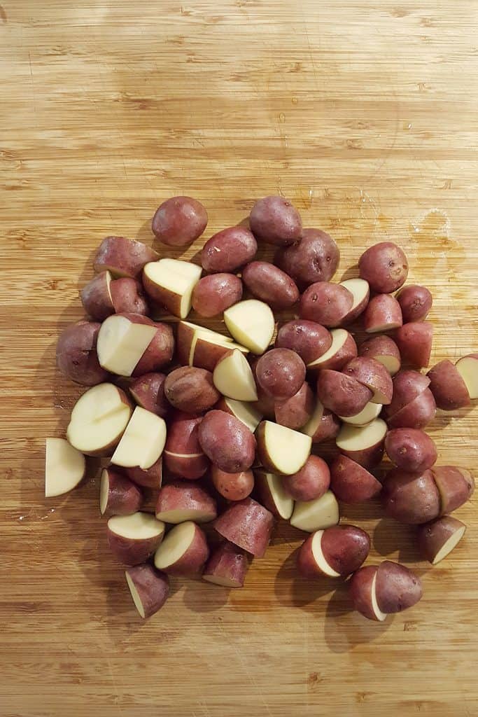 Cut the potatoes into bite-sized pieces