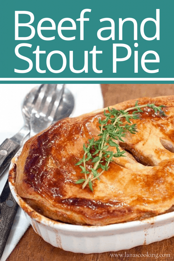 A rich, savory Beef and Stout pie with mushrooms and onions. Wonderfully comforting traditional Irish food. https://www.lanascooking.com/beef-and-stout-pie/