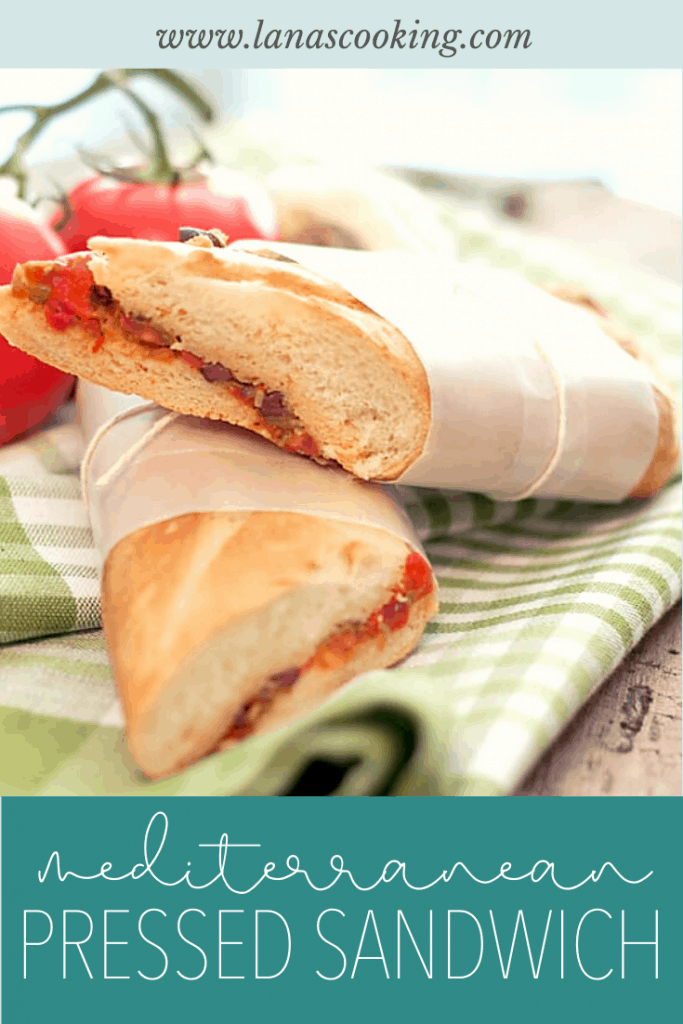 This Mediterranean Pressed Sandwich with its lovely bright flavors is just perfect for a late summer picnic. https://www.lanascooking.com/mediterranean-pressed-sandwich/
