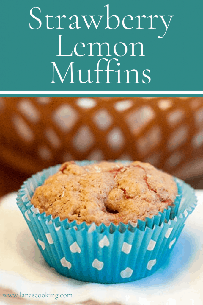 These Strawberry Lemon Muffins are delicious for breakfast or as an afternoon snack. They're made a bit healthier by using oatmeal and whole wheat flour. https://www.lanascooking.com/strawberry-lemon-muffins/