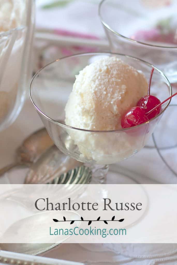 Charlotte Russe is a creamy dessert combination of eggs, whipping cream and whiskey. Traditionally served at Christmas and holidays. https://www.lanascooking.com/charlotte-russe/