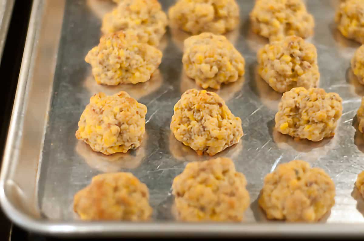 Sausage Balls with Two Dipping Sauces recipe for holidays and football