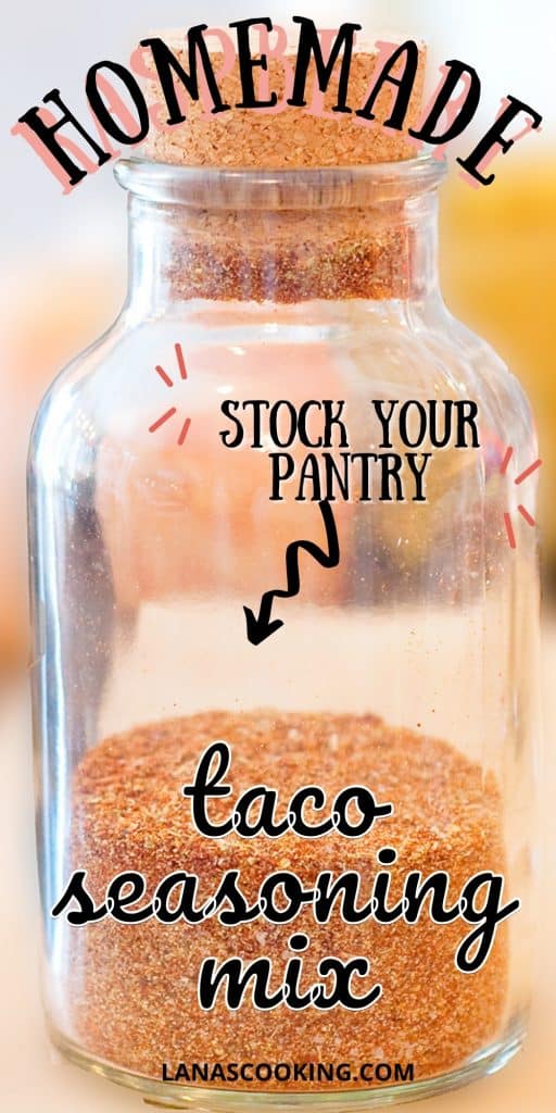 A jar of homemade taco seasoning mix