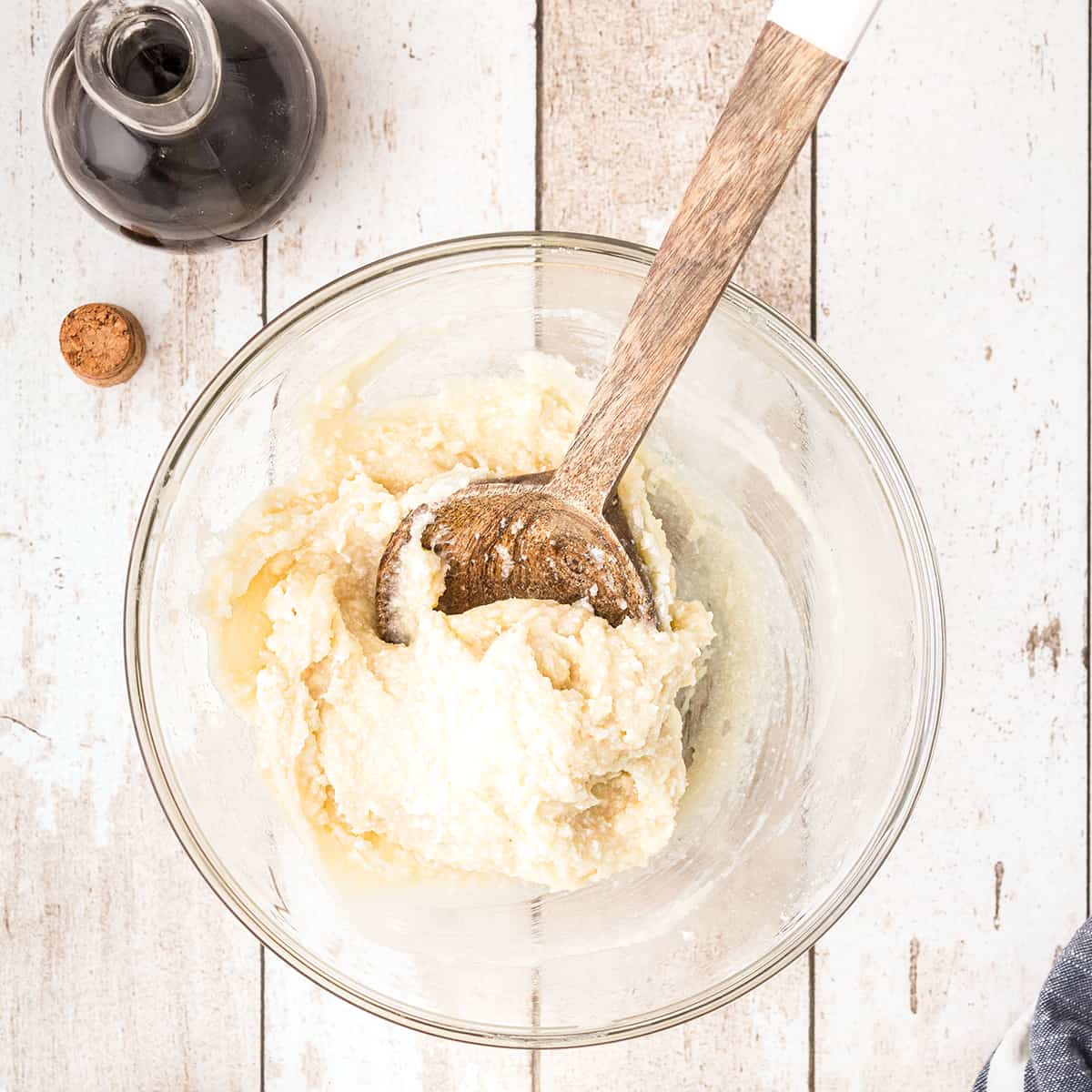 Cream cheese mixture in a bowl.