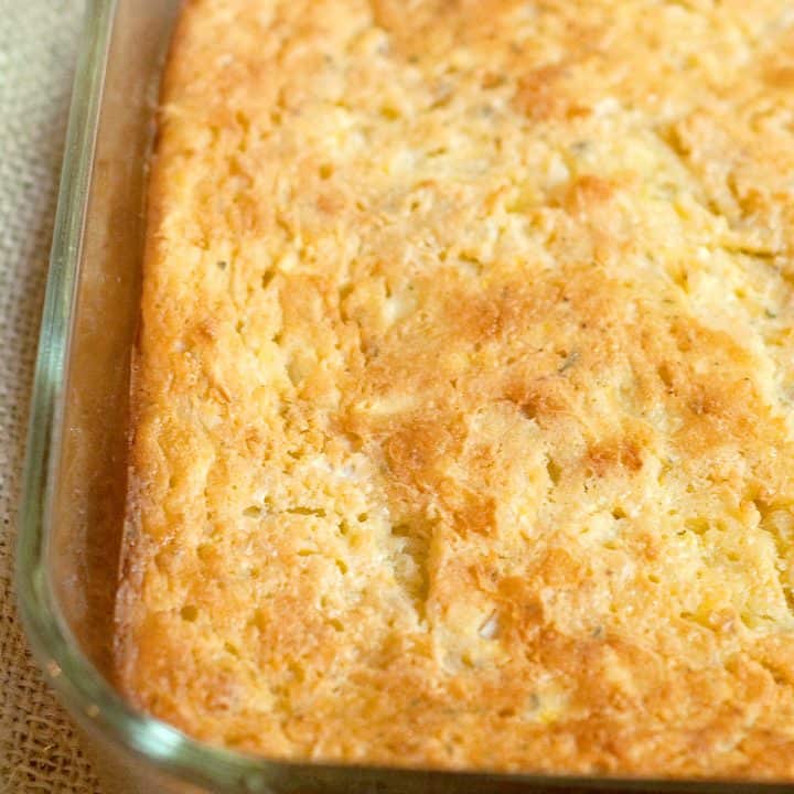 Squash and Cornbread Casserole from Never Enough Thyme