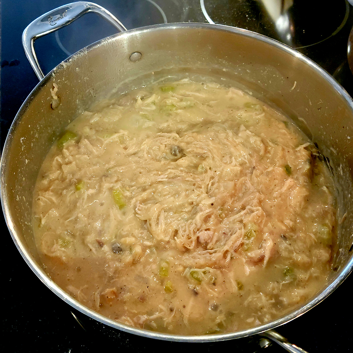 Chicken jallop after simmering for one hour.