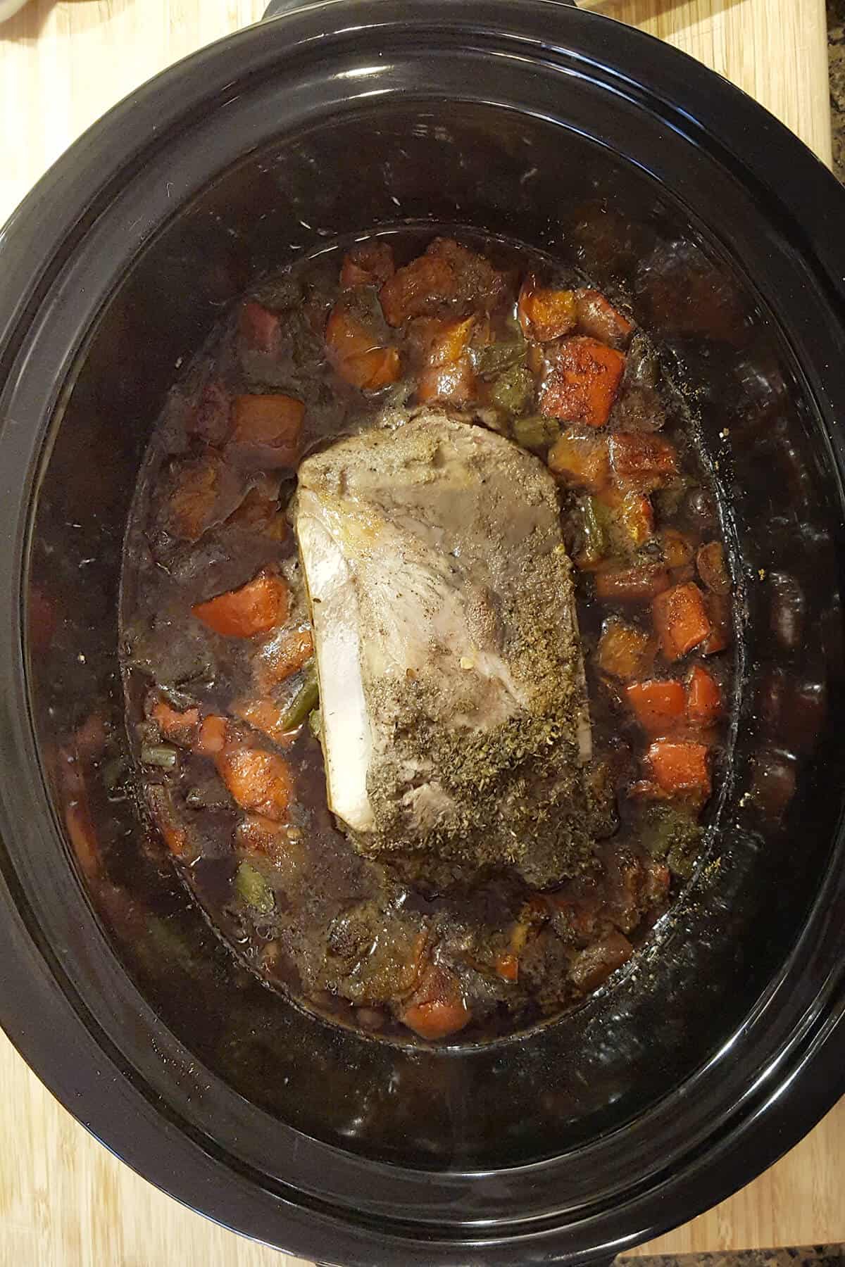 Stew after cooking for 4 hours on high.