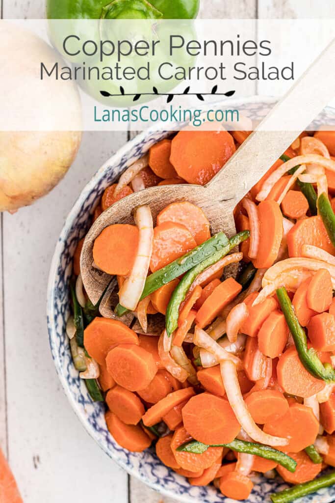 Copper pennies salad in a serving bowl.