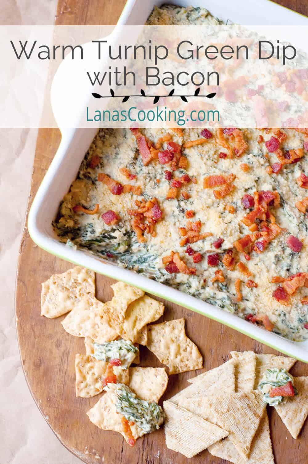 Warm Turnip Green Dip with Bacon Recipe Lana’s Cooking