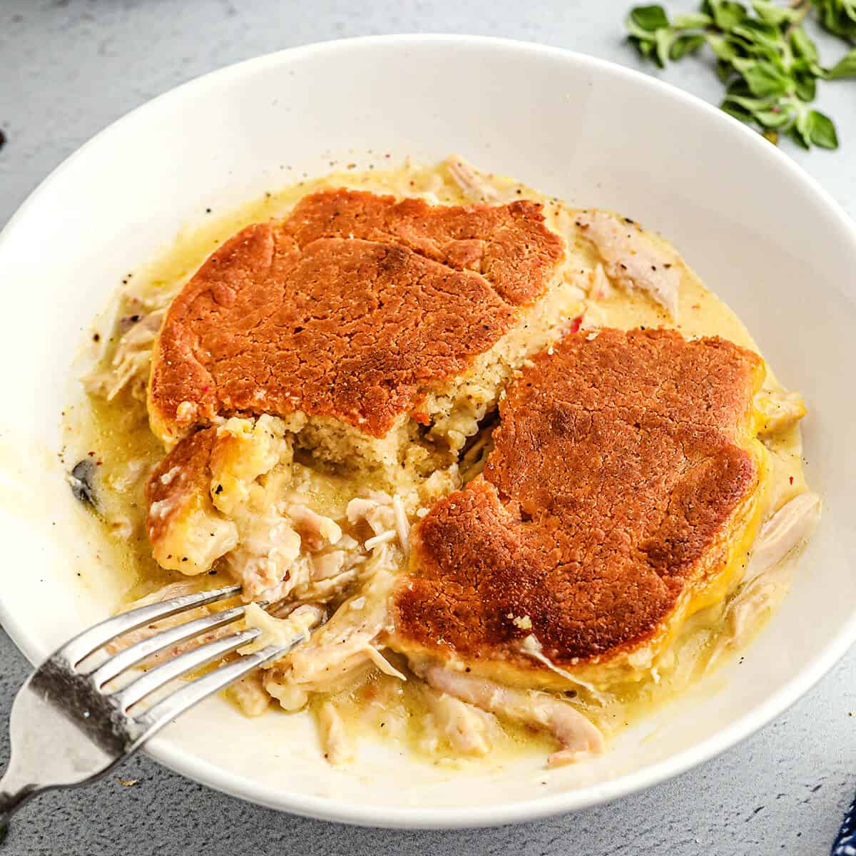 Traditional savory pie kurnik with chicken, potatoes and rice. Homemade  baking. Vertical view Stock Photo