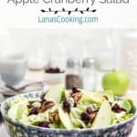 Finished salad in a decorative bowl.