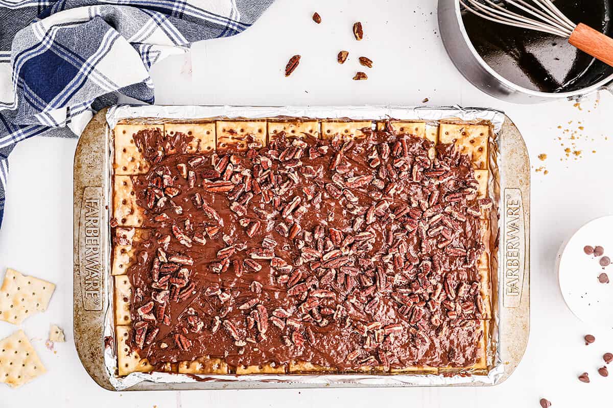 Toasted pecans added to chocolate layer.