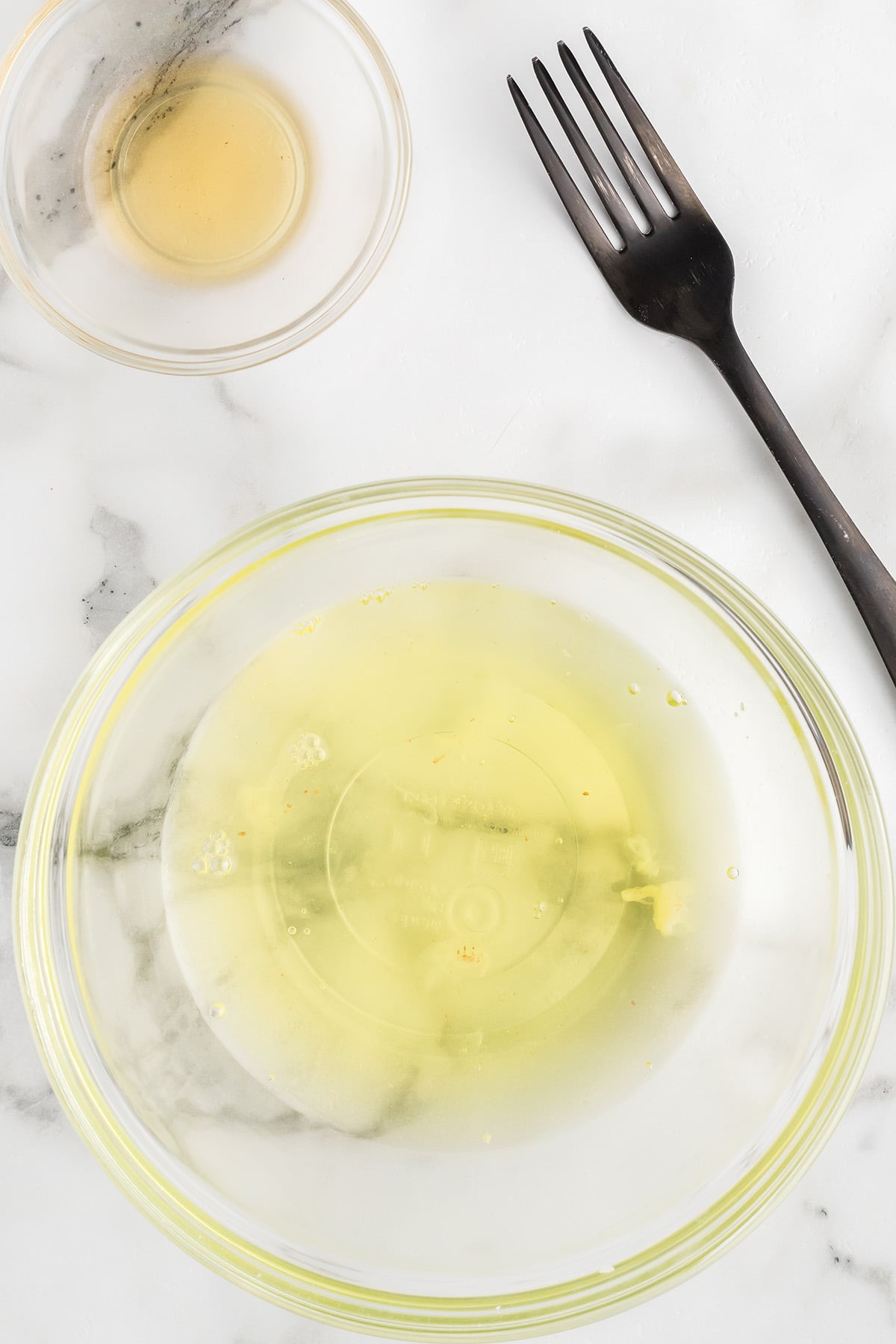 Egg whites in a mixing bowl.