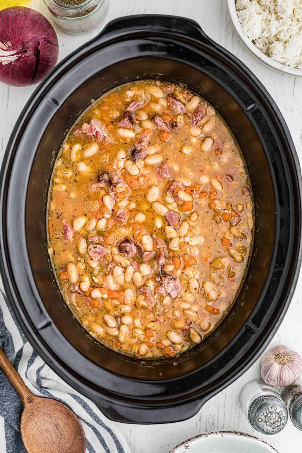 Slow Cooker White Beans with Smoked Ham Hocks Lana's Cooking