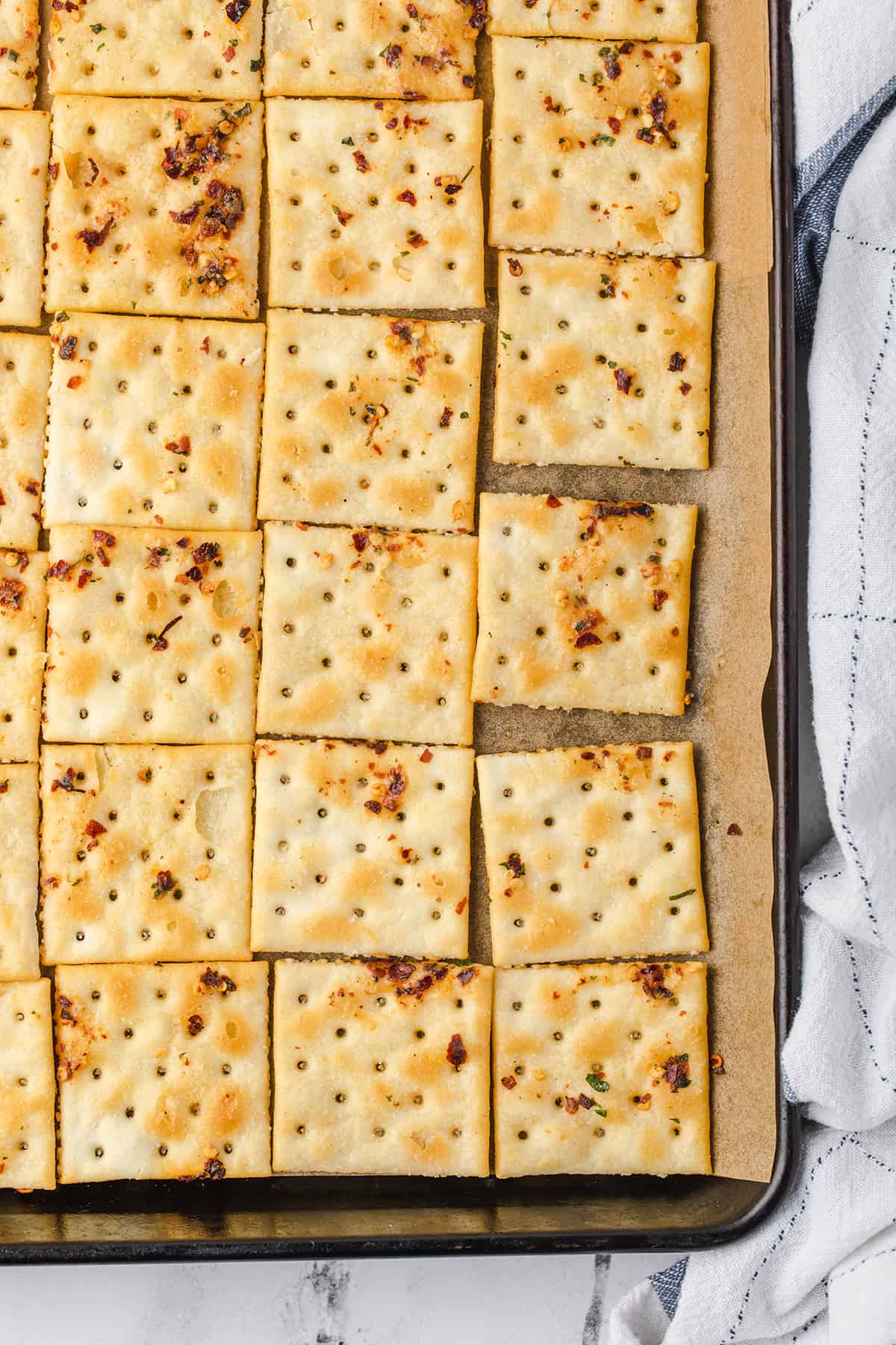 Crackers after baking.