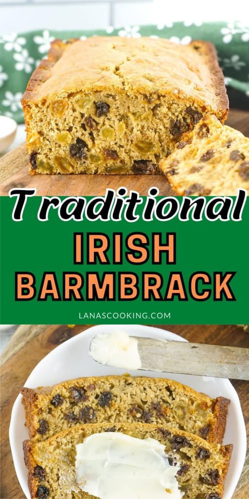 Collage pin for Traditional Irish Barmbrack.