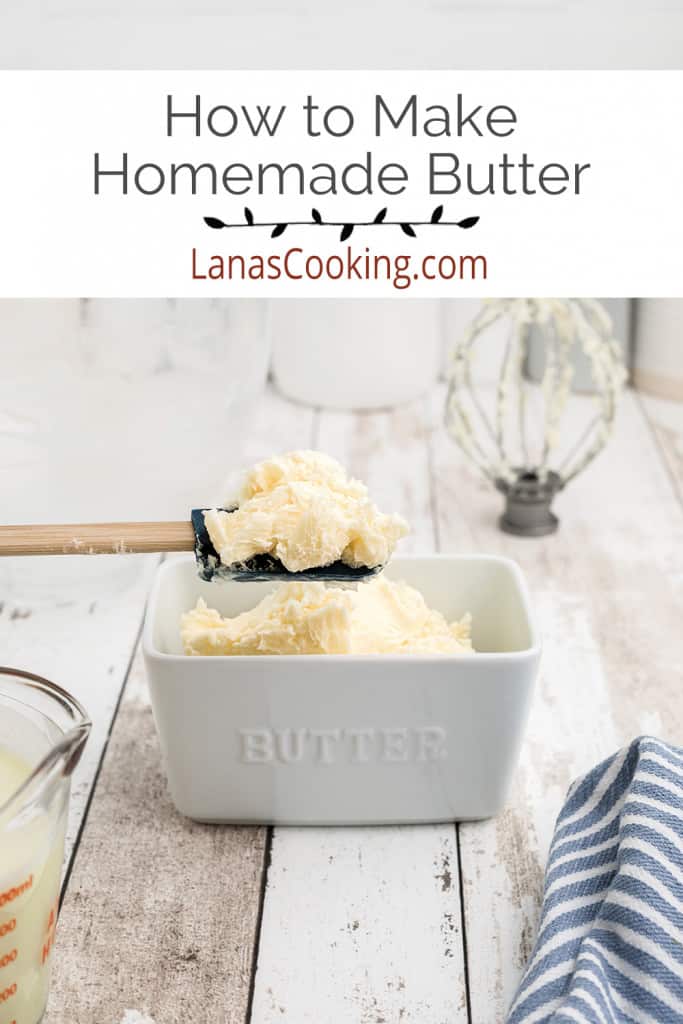 A container of homemade butter.