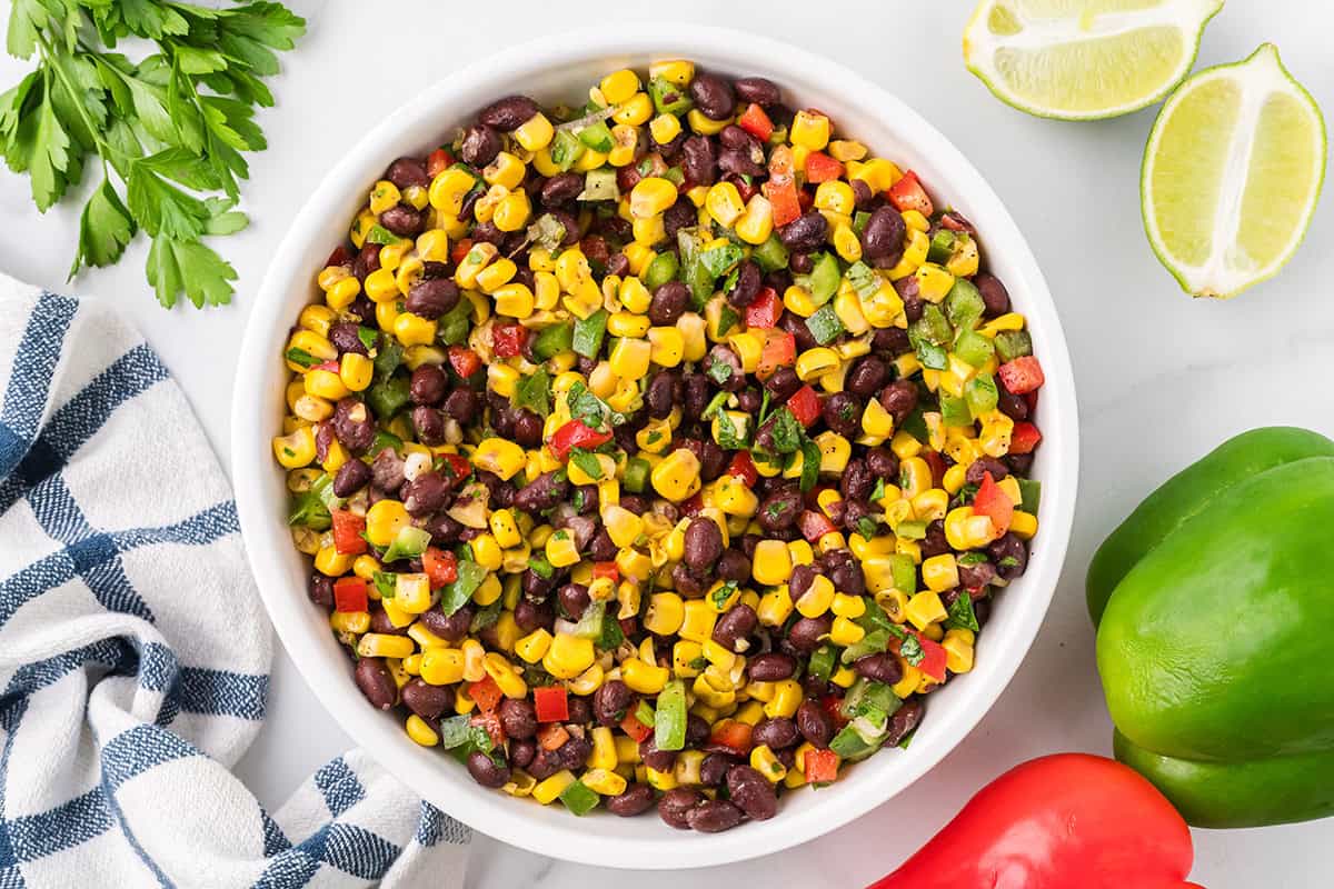Finished recipe in a white serving bowl.